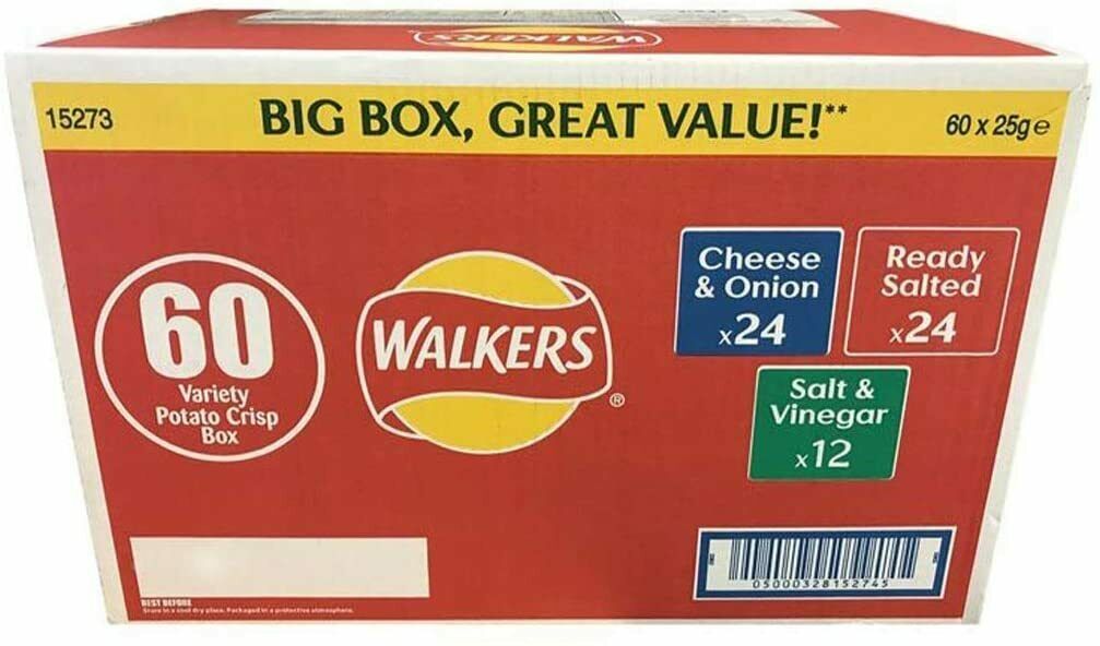 Walkers Crisps Mixed Multi Packs 60 x 25g spotonwholesalefoods.co.uk